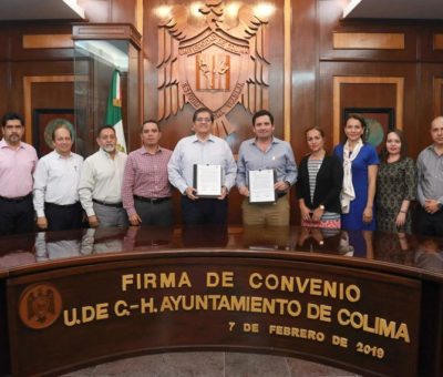 Firman convenio UdeC y Ayuntamiento de Colima para el desarrollo capitalino