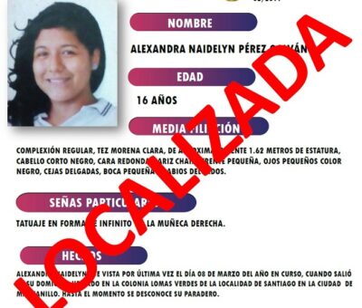 Localizan a Alexandra Naidelyn Pérez Galván, desactivan Alerta Alba