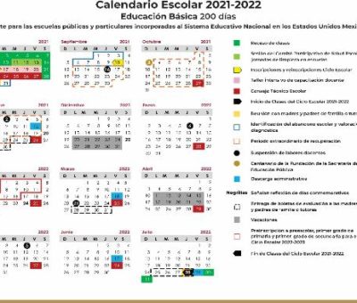 Conoce el calendario escolar 2021-2022 de la SEP