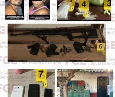 En Coquimatlán aseguran droga y un arma de fuego; dos personas detenidas