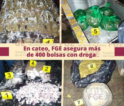 En cateo, FGE asegura más de 400 bolsas con droga