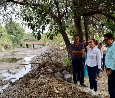 Tey Gutiérrez supervisa avances de desazolve en arroyo Pereyra