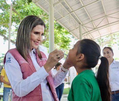 La presidenta municipal Margarita Moreno fomenta salud bucal de niñas y niños en comunidades