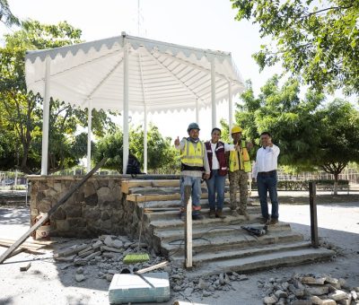 Supervisa Griselda Martínez trabajos de remodelación del jardín de la colonia Marimar II
