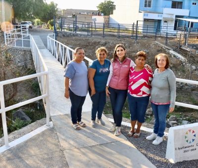 Margarita Moreno entrega puente que comunica a colonias Burócratas, Jazmines e Insurgentes