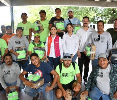 Margarita Moreno inicia la entrega de uniformes a personal de limpia y sanidad