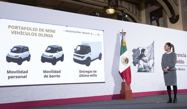 Presidenta Claudia Sheinbaum presenta Olinia, primera armadora mexicana de mini vehículos eléctricos desarrollados en México: Esto costarán.