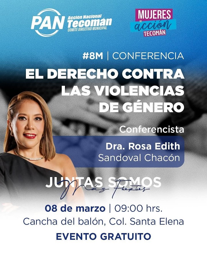 El CDM del PAN realizará conferencia por el Día Internacional de la Mujer, en Tecomán
