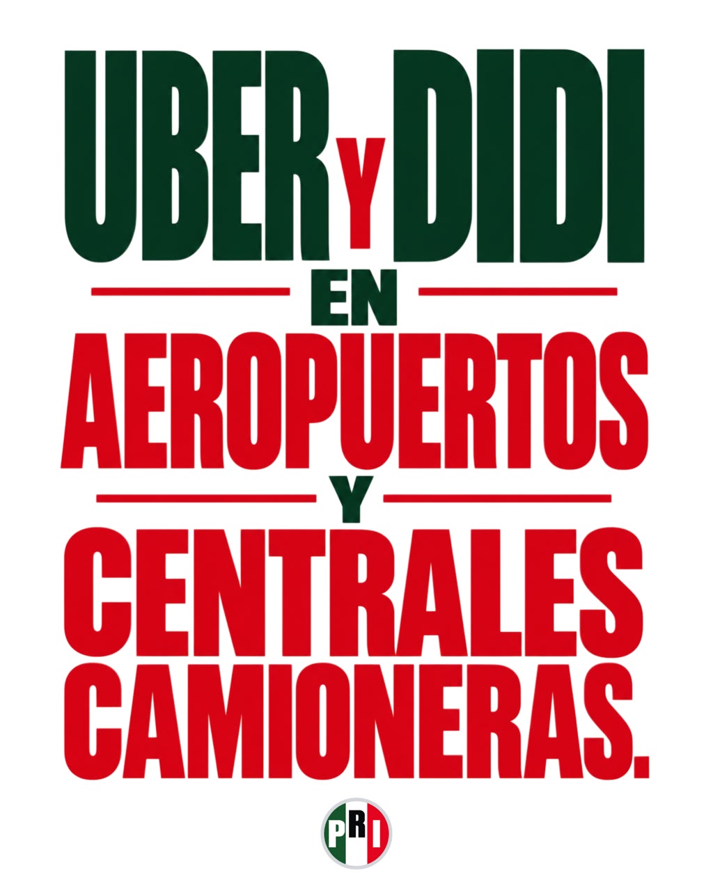 PRI propone libre acceso a transporte por aplicación en aeropuertos y centrales de autobuses