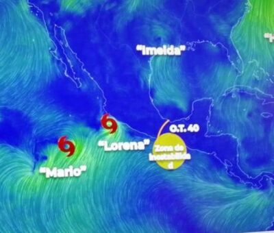 ‘Lorena’ se convierte en huracán categoría 1; se localiza a 55 km al suroeste de Manzanillo