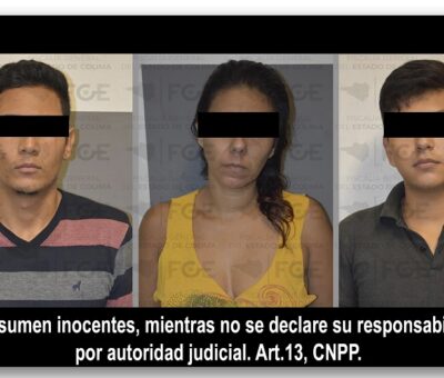 Resultan tres detenidos y droga asegurada en cateo