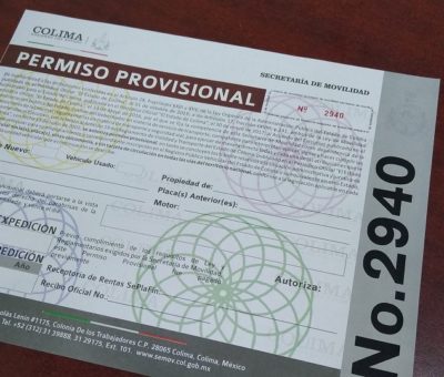 Solicita Gobierno de Colima reducir costo de permiso provisional de circulación
