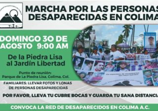 Este domingo habrá marcha por los desaparecidos en Colima