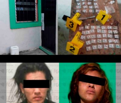 Detiene la FGE a pareja y asegura droga