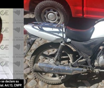 Por conducir motocicleta robada, es detenido por la FGE