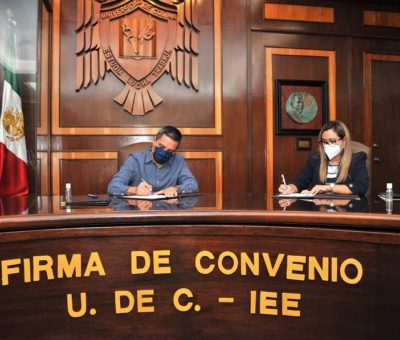 Firman convenio Universidad e IEEC para enriquecer formación democrática en el estado