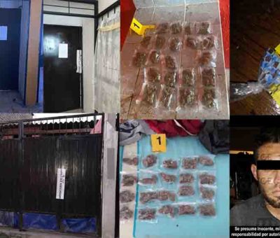 En cateos, detienen a un hombre y aseguran drogas e inmuebles