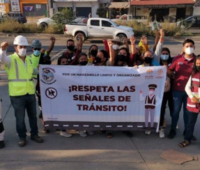 Ayuntamiento de Manzanillo y Ferromex realizan campaña para evitar accidentes