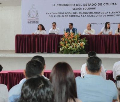 Congreso realiza Sesión Solemne para celebrar 55 años de elevación de Armería a categoría de municipio