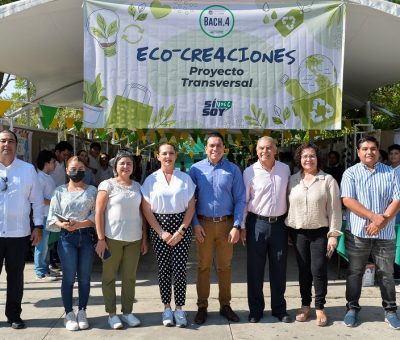Construyen diversos objetos con materiales reciclados, en el Bachillerato 4