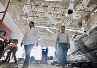 Supervisa Griselda Martínez obras de renovación y reforzamiento del edificio de la Presidencia Municipal