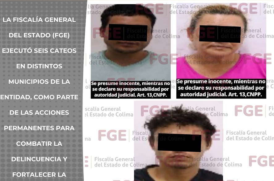 En cateos detienen a tres personas y aseguran narcótico