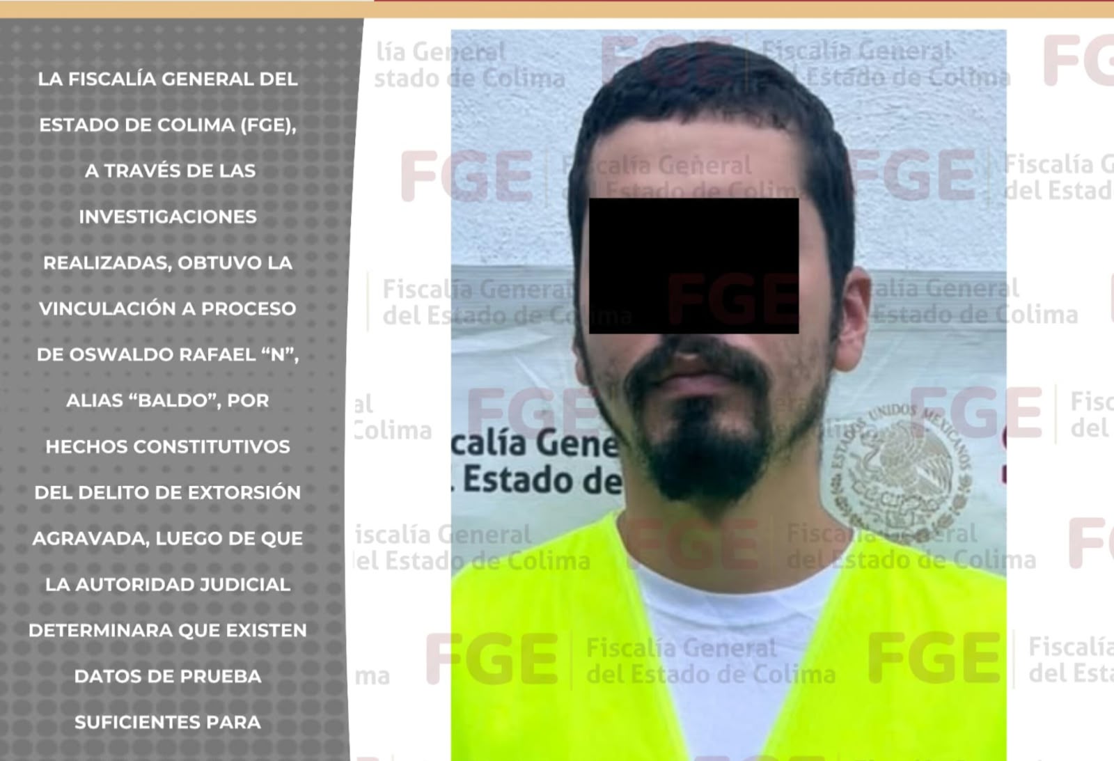 Vinculan a proceso a “Baldo”por extorsión agravada